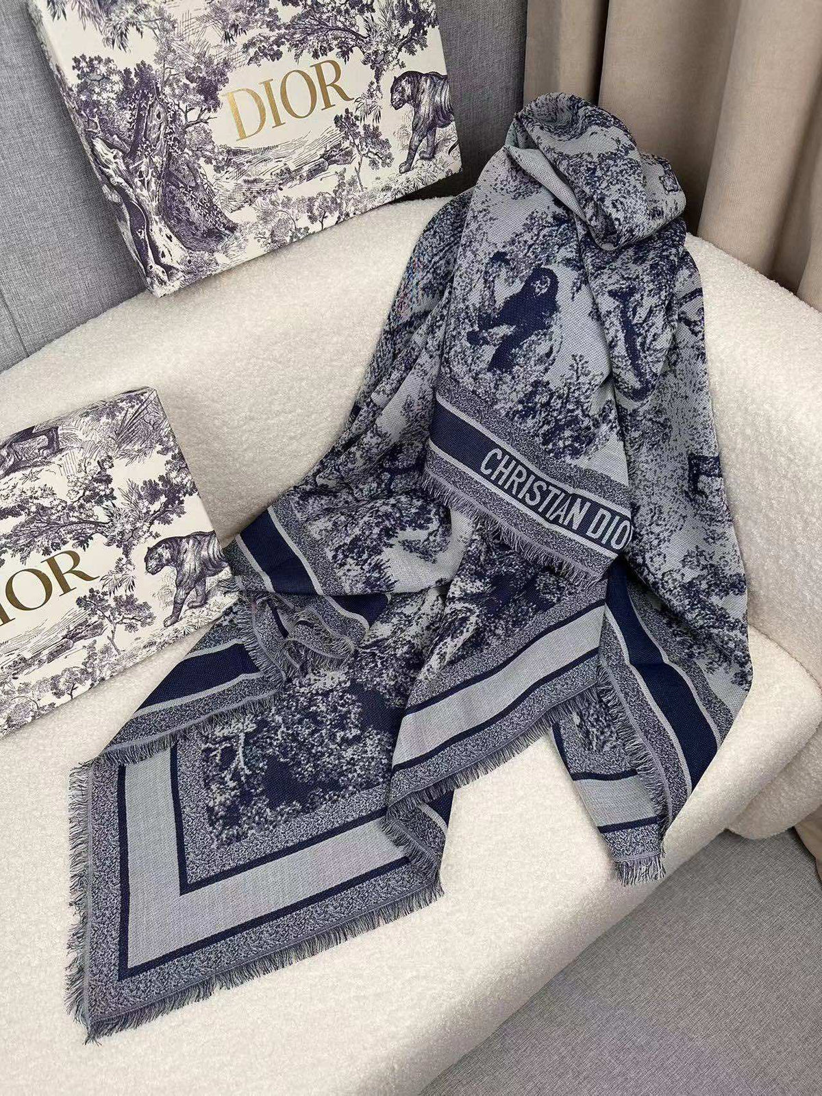 gray velvet floral Shawl for women - alternate angle view 7