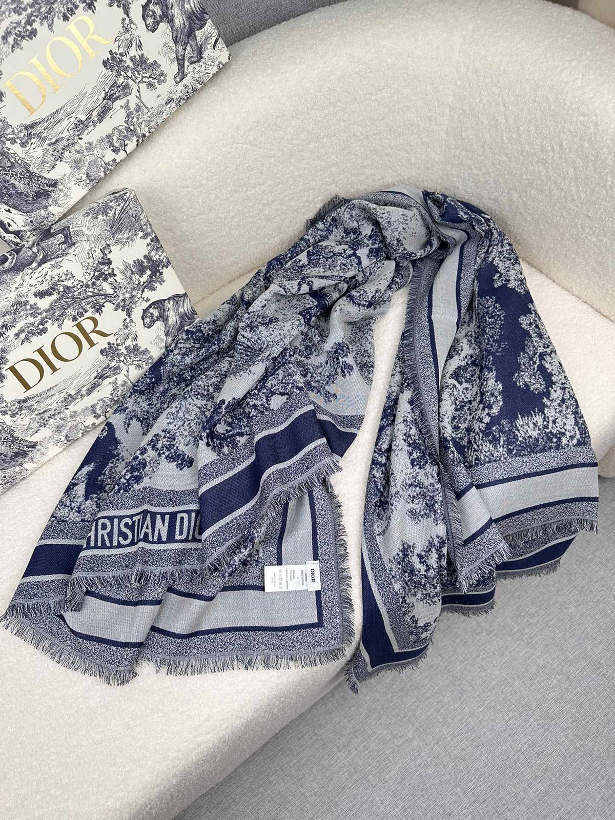 gray velvet floral Shawl for women - alternate angle view 6