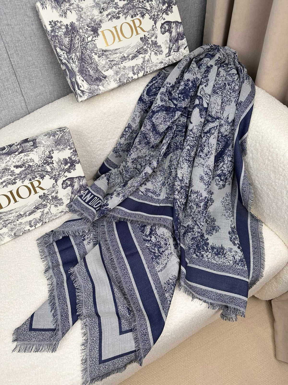 gray velvet floral Shawl for women - alternate angle view 4