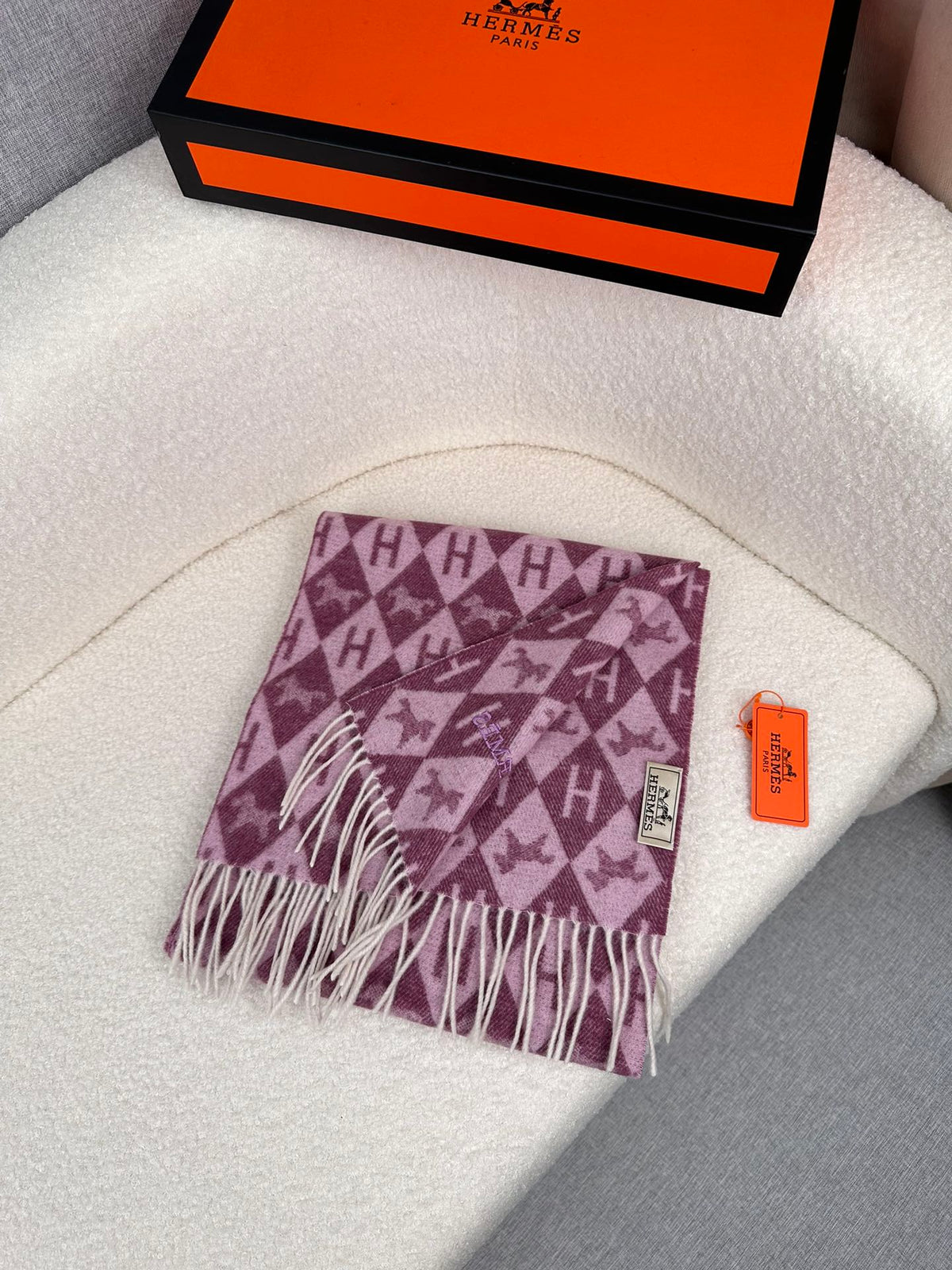 velvet minimalist Scarf for men - alternate angle view 2