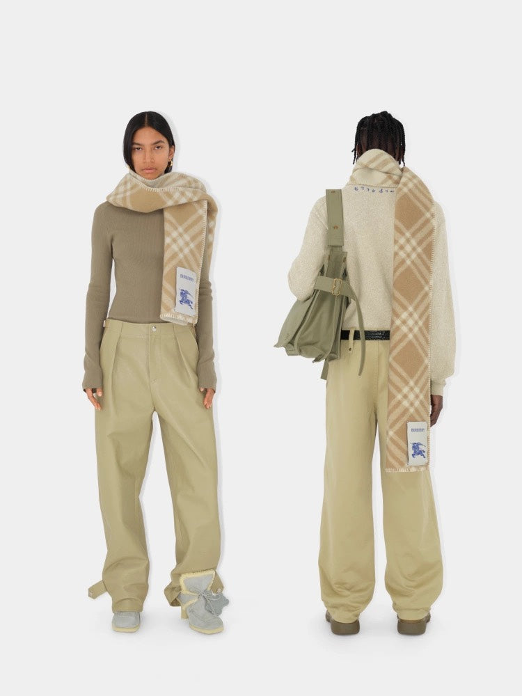 beige velvet inlaid Scarf for women - alternate angle view 2