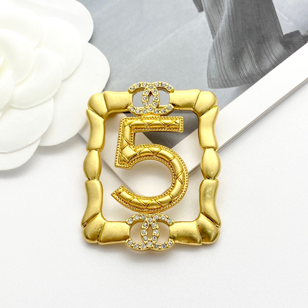 gold letter Brooch for women - alternate angle view 5