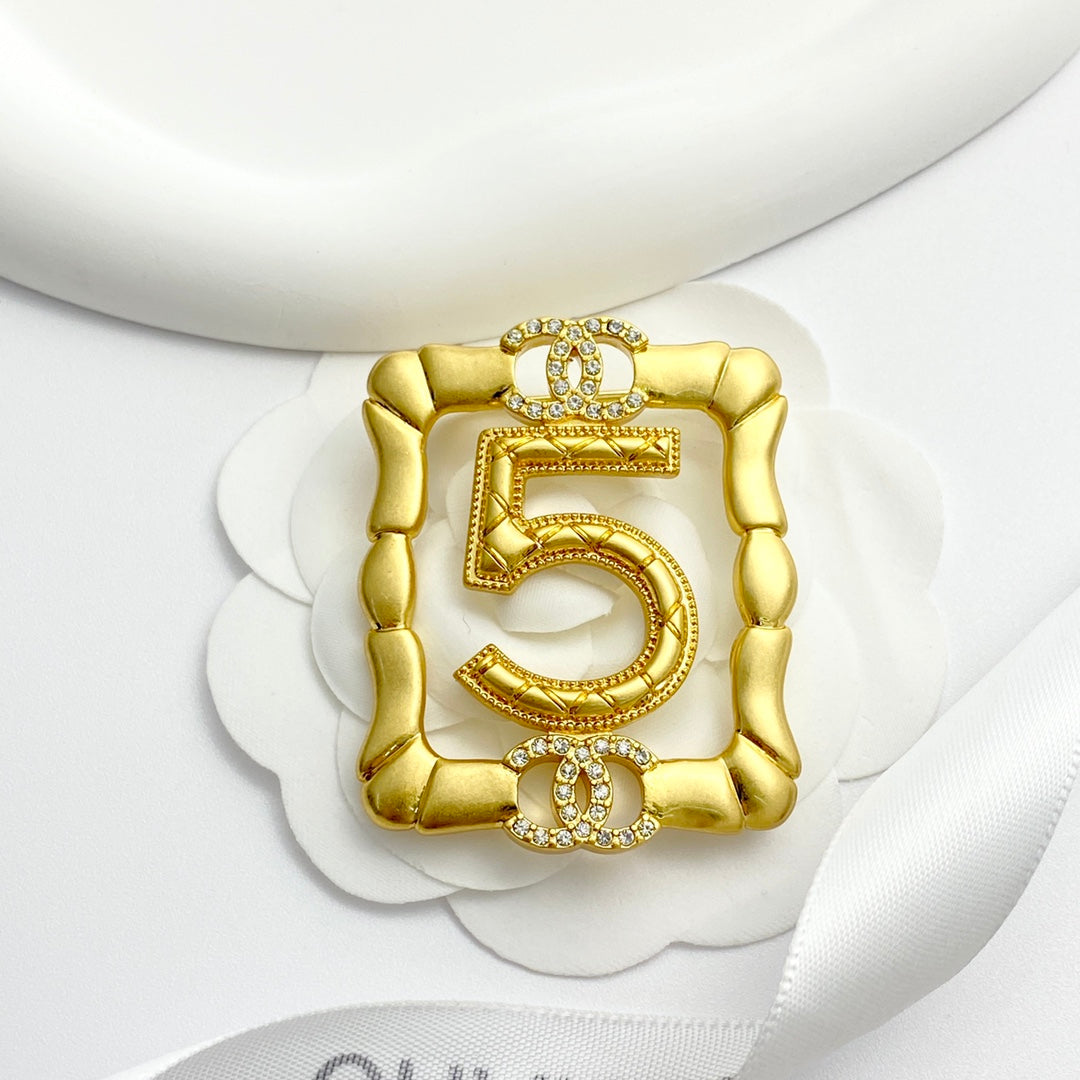gold letter Brooch for women - alternate angle view 3