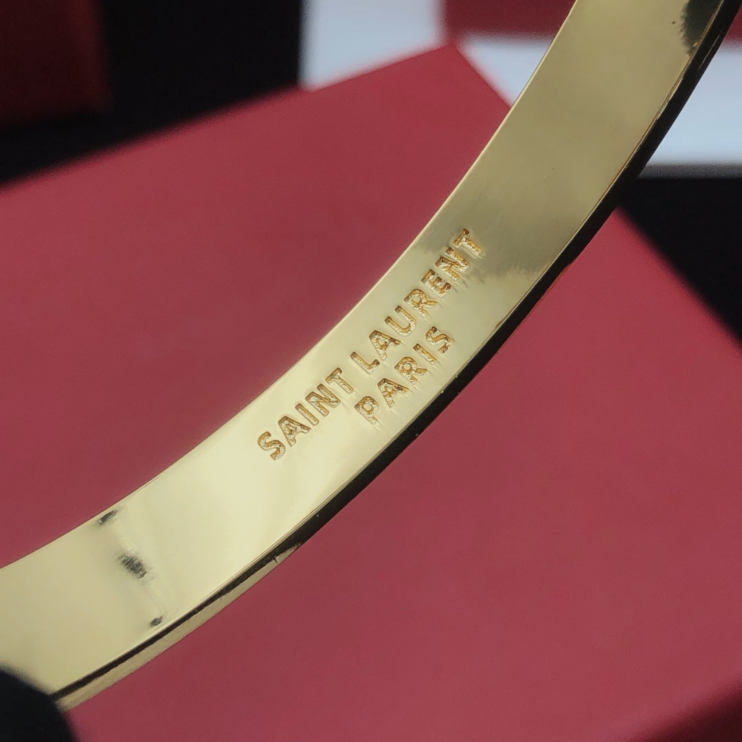yellow brass Bangle for women - alternate angle view 5
