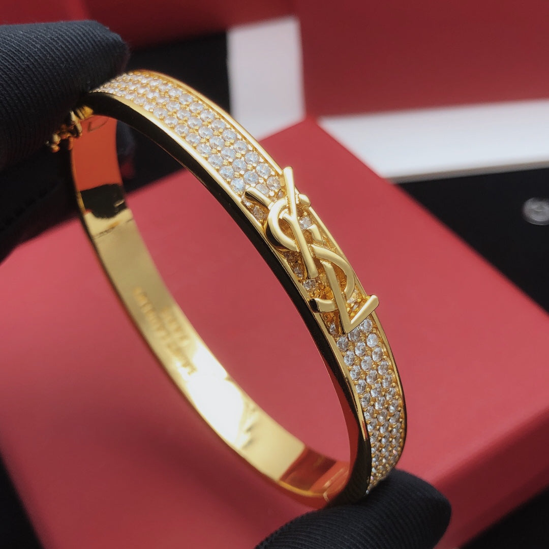 yellow brass Bangle for women - alternate angle view 7