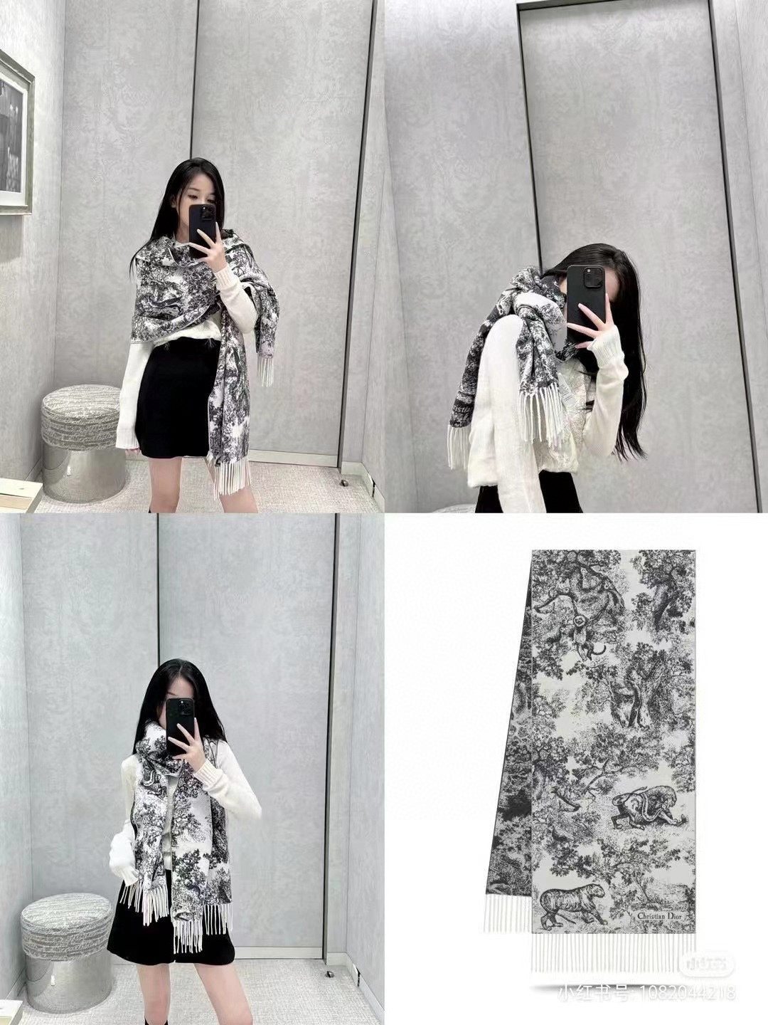 velvet elegant Scarf for women - product detail view