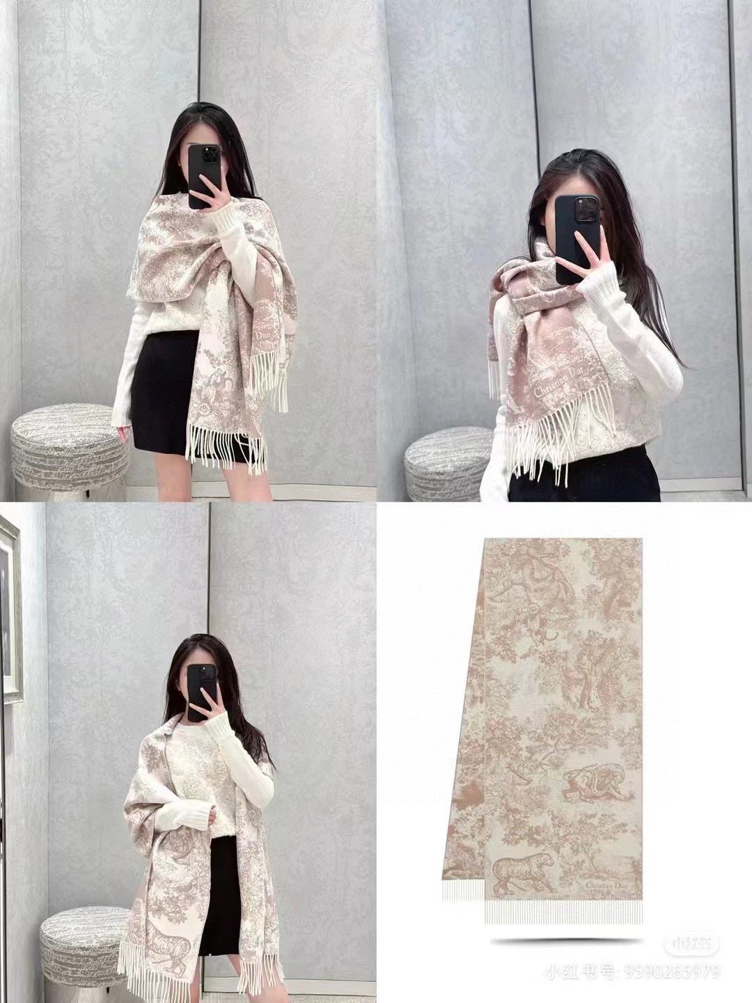 velvet elegant Scarf for women - product detail view