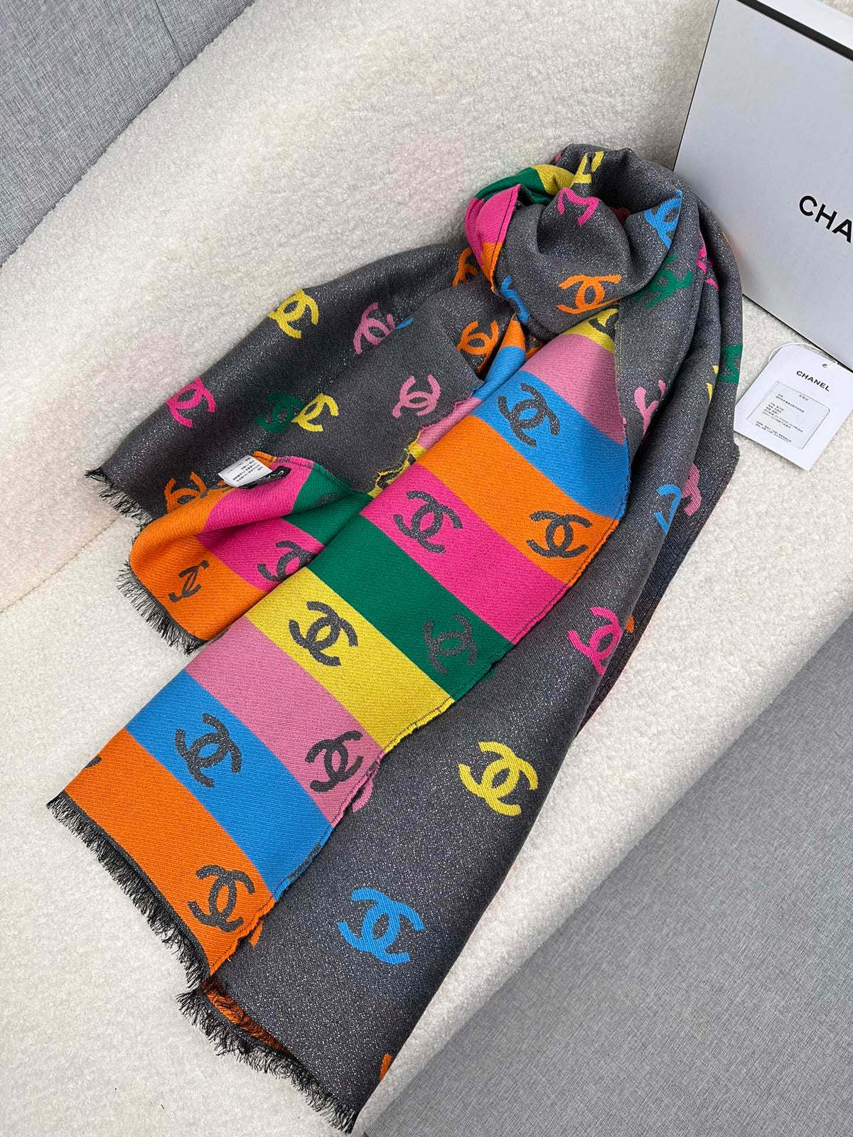 rainbow elegant Scarf for women - alternate angle view 7