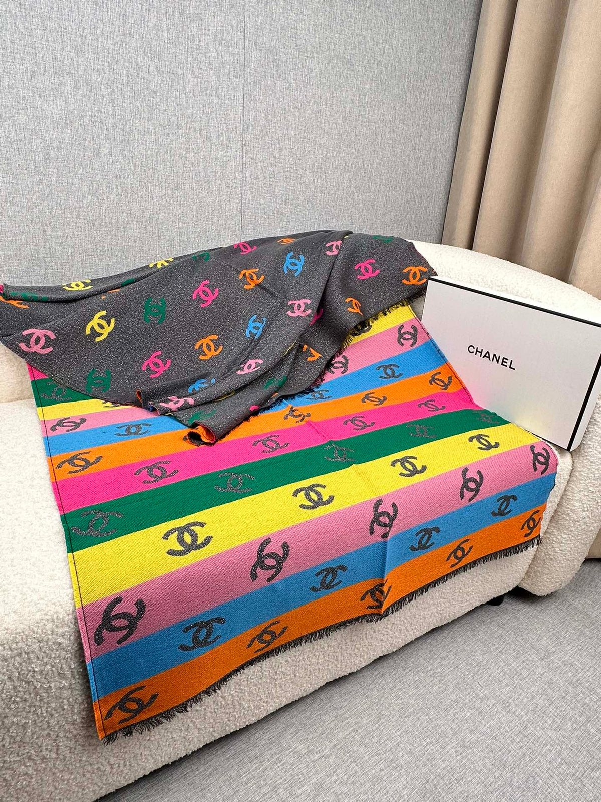 rainbow elegant Scarf for women - alternate angle view 5
