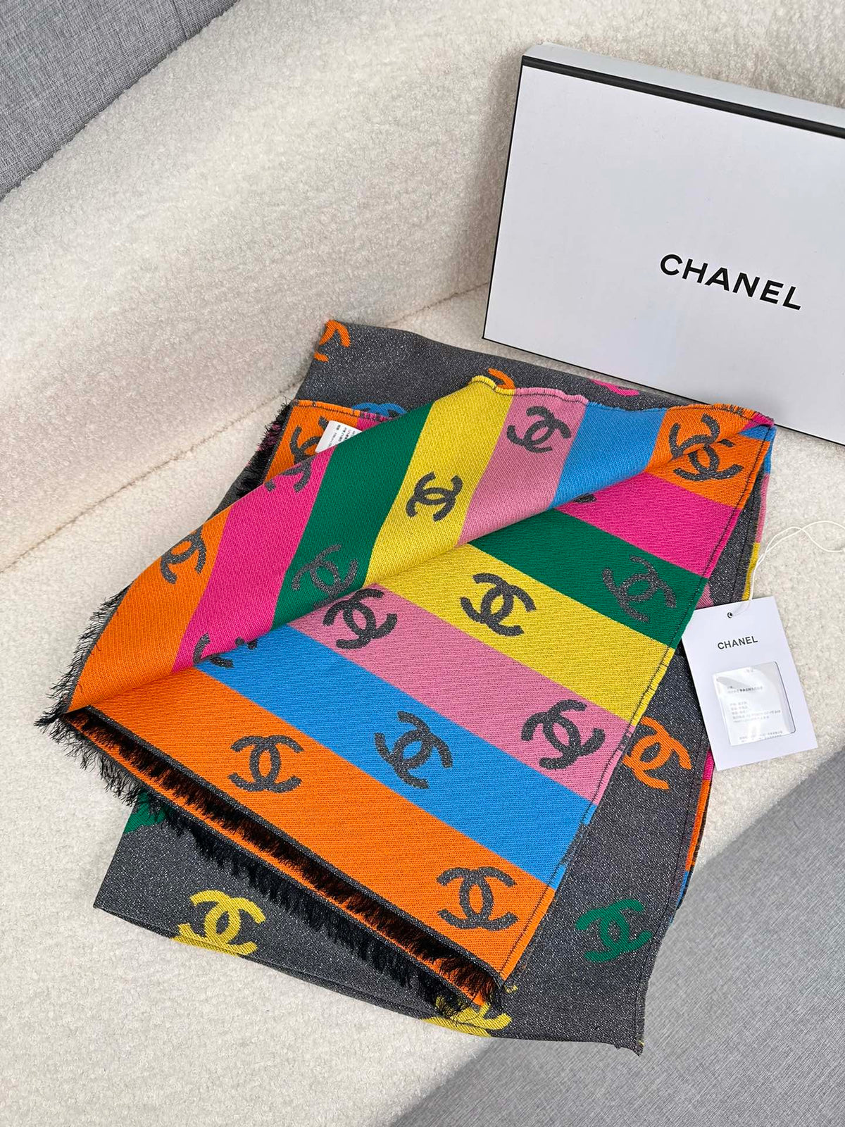 rainbow elegant Scarf for women - alternate angle view 2