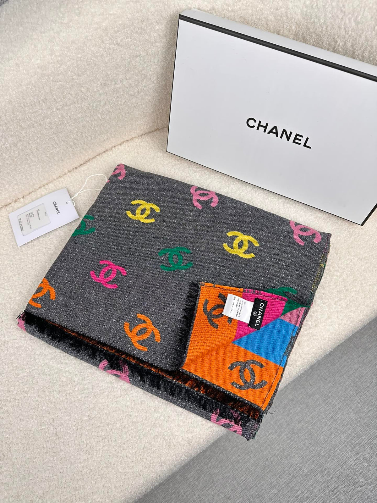 rainbow elegant Scarf for women - product detail view