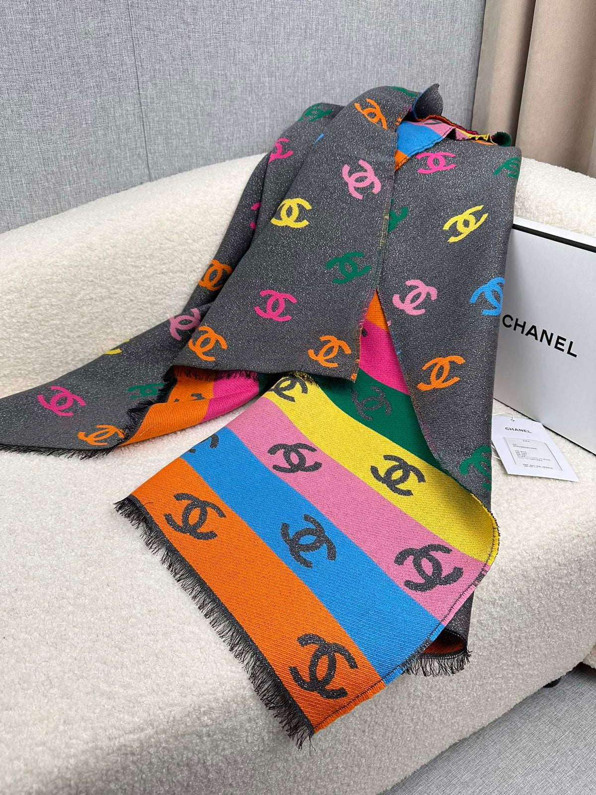 rainbow elegant Scarf for women - alternate angle view 6