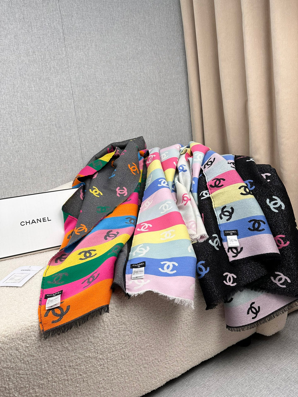 rainbow elegant Scarf for women - alternate angle view 9