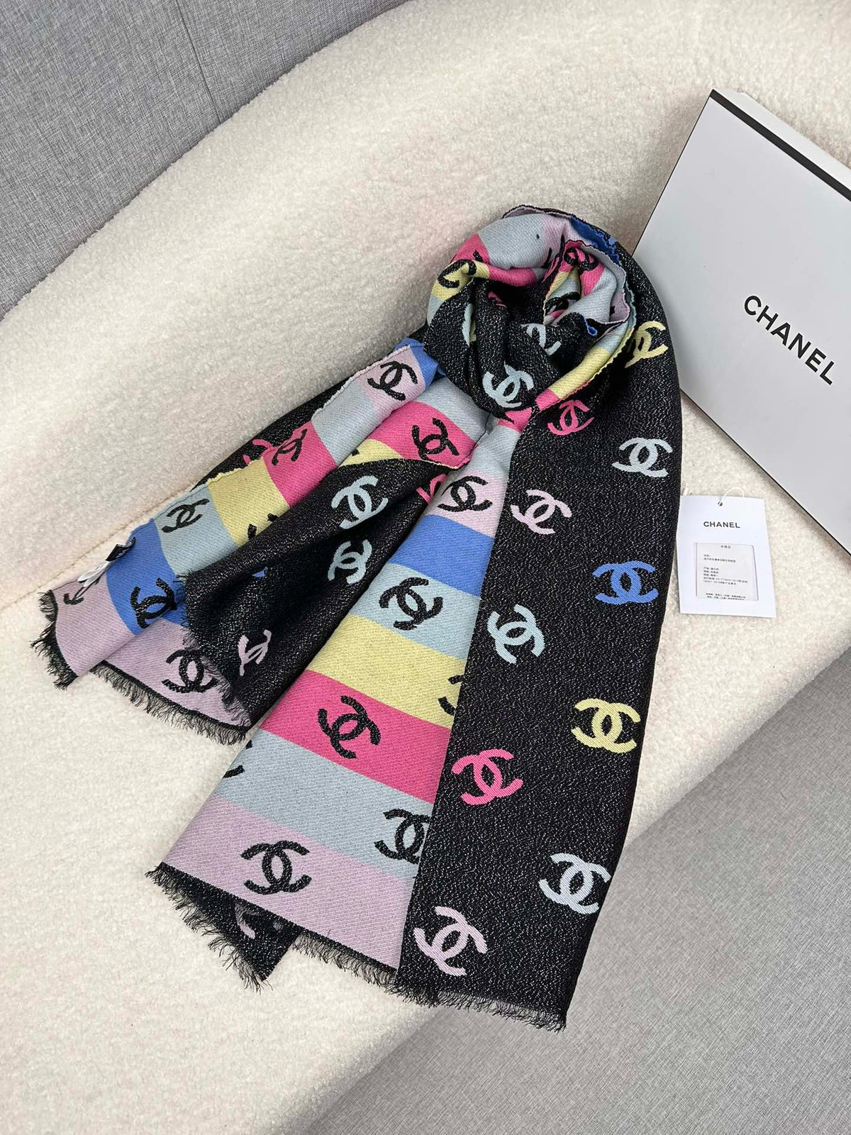 rainbow elegant Scarf for women - alternate angle view 5