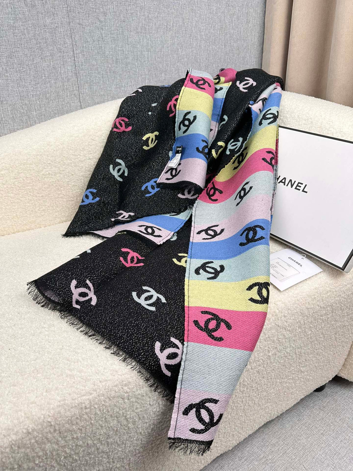 rainbow elegant Scarf for women - alternate angle view 6