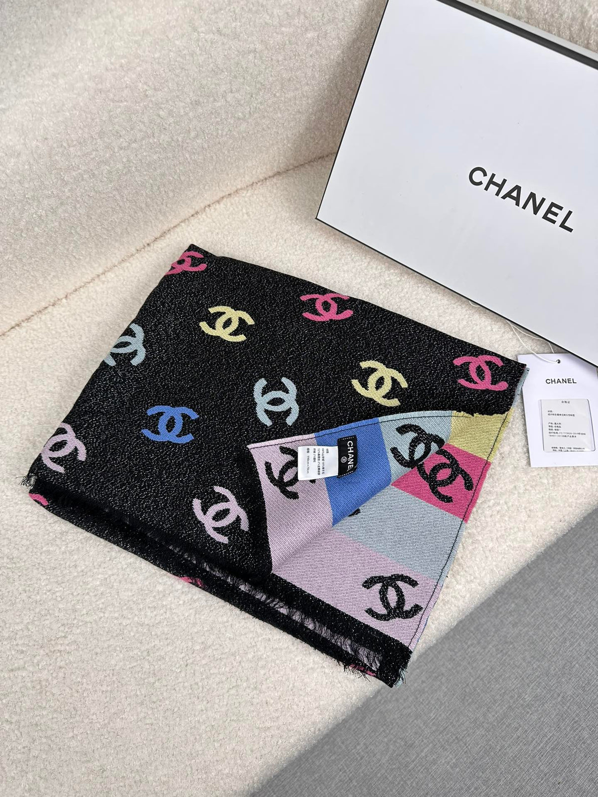 rainbow elegant Scarf for women - product detail view