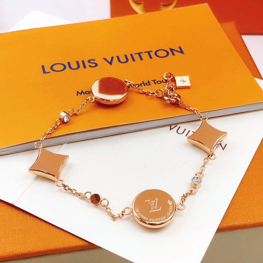 rose gold brass rose Bracelet for women - alternate angle view 3