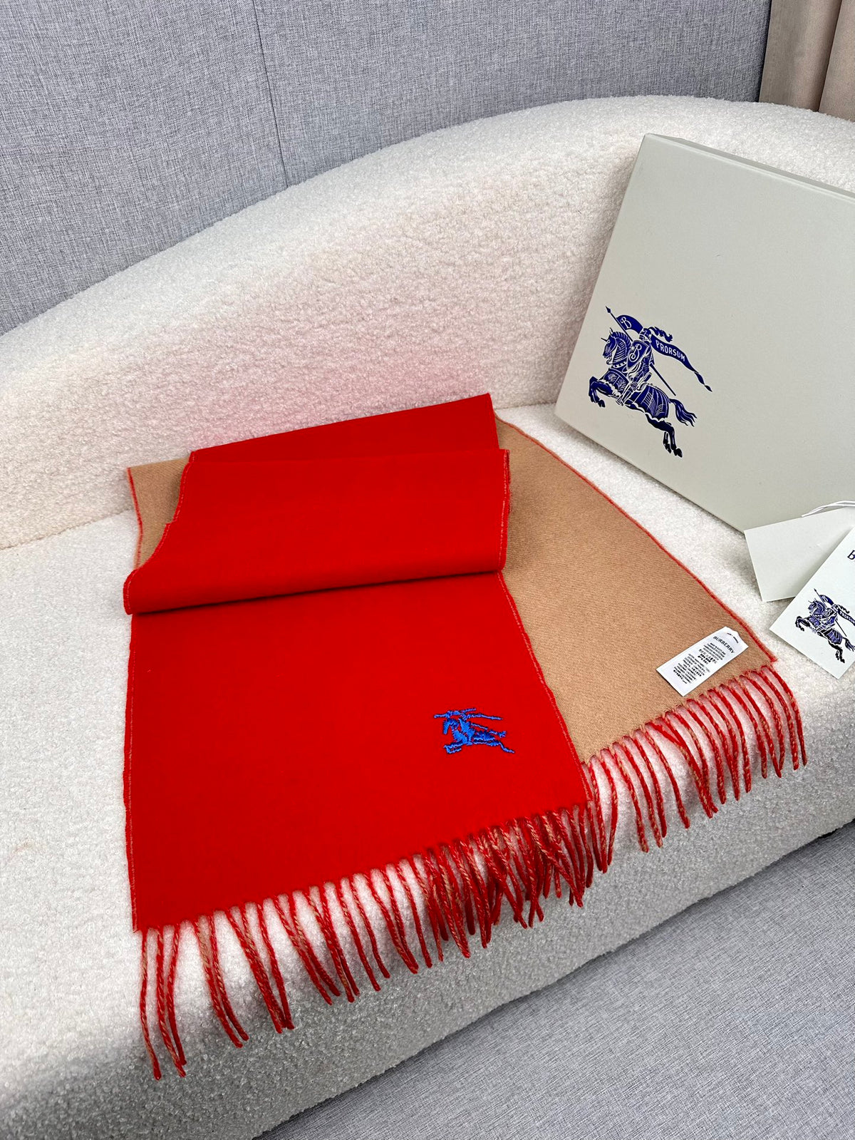 velvet minimalist Scarf for men - alternate angle view 7