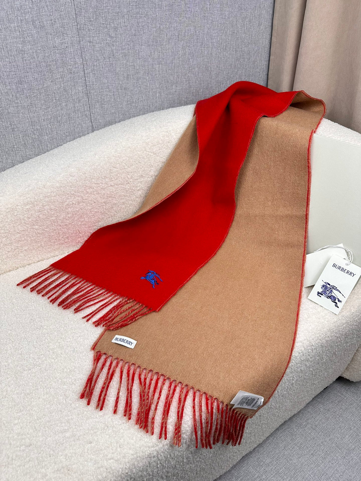 velvet minimalist Scarf for men - alternate angle view 5