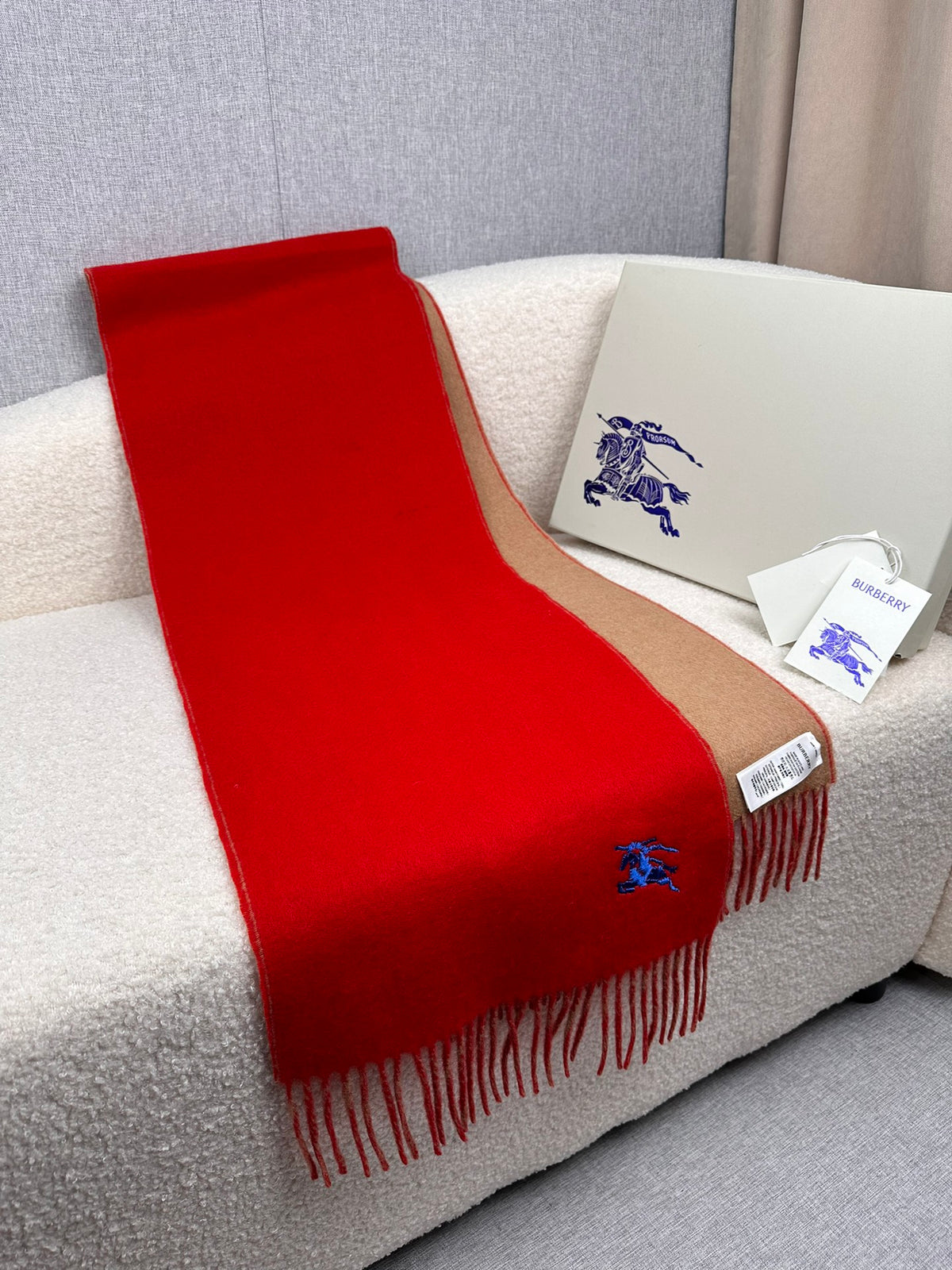 velvet minimalist Scarf for men - alternate angle view 6