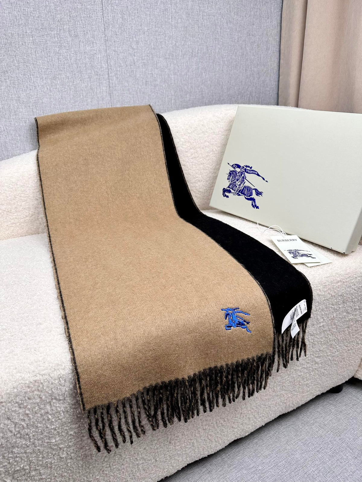 velvet minimalist Scarf for men - alternate angle view 6