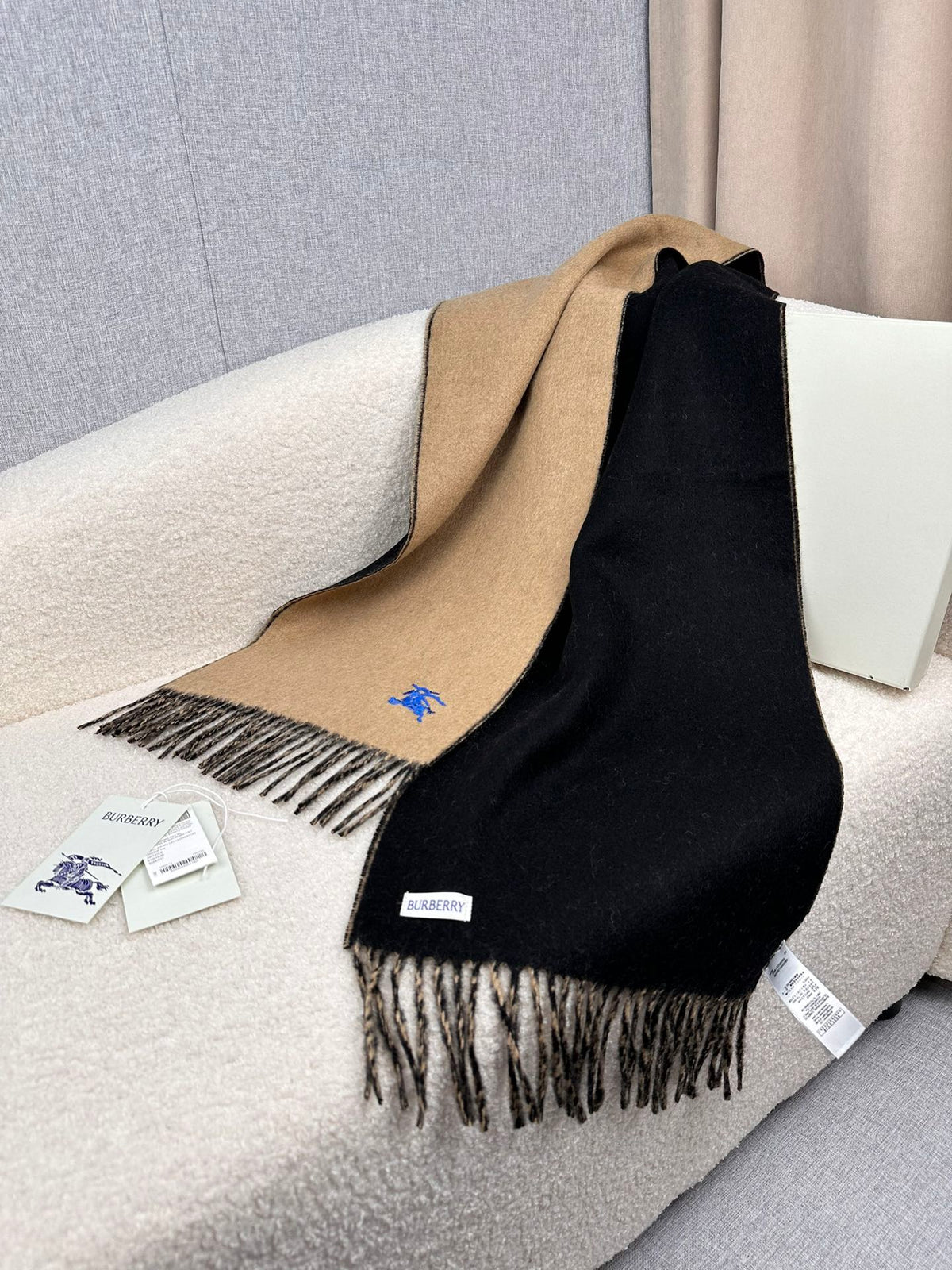 velvet minimalist Scarf for men - alternate angle view 5