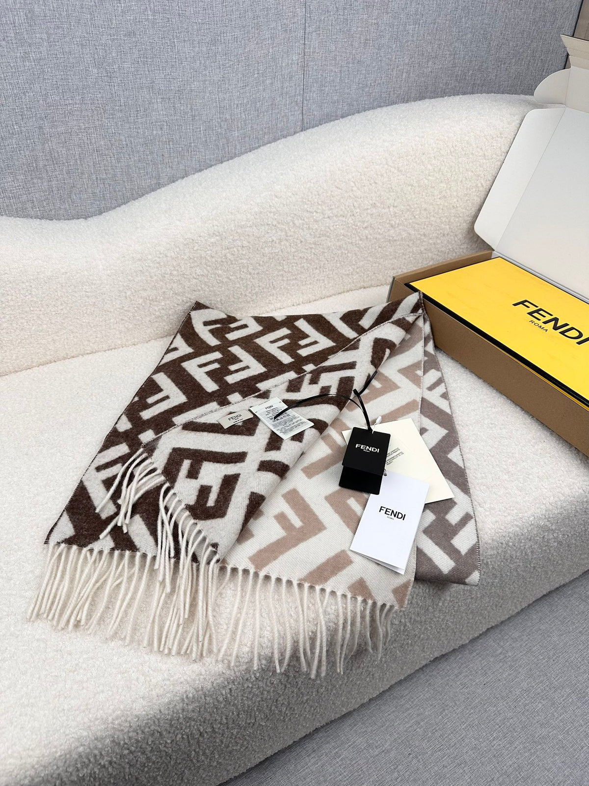 beige velvet floral Scarf for women - alternate angle view 3