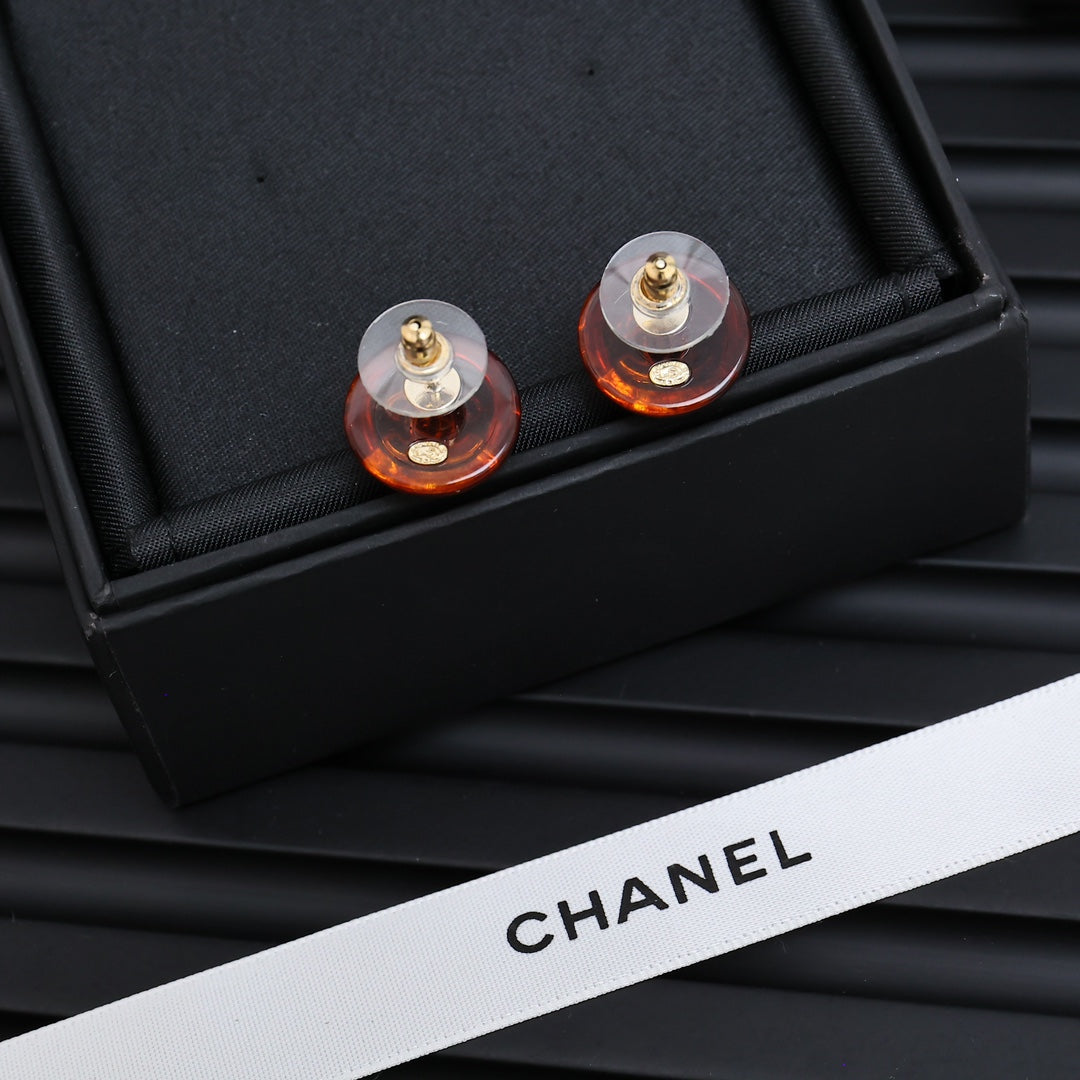 blue resin vintage Stud Earrings for women - alternate angle view 3