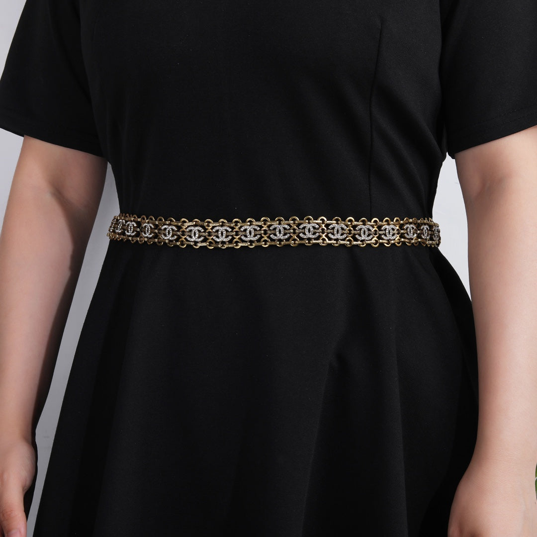 yellow brass Waist Chain for women - alternate angle view 9