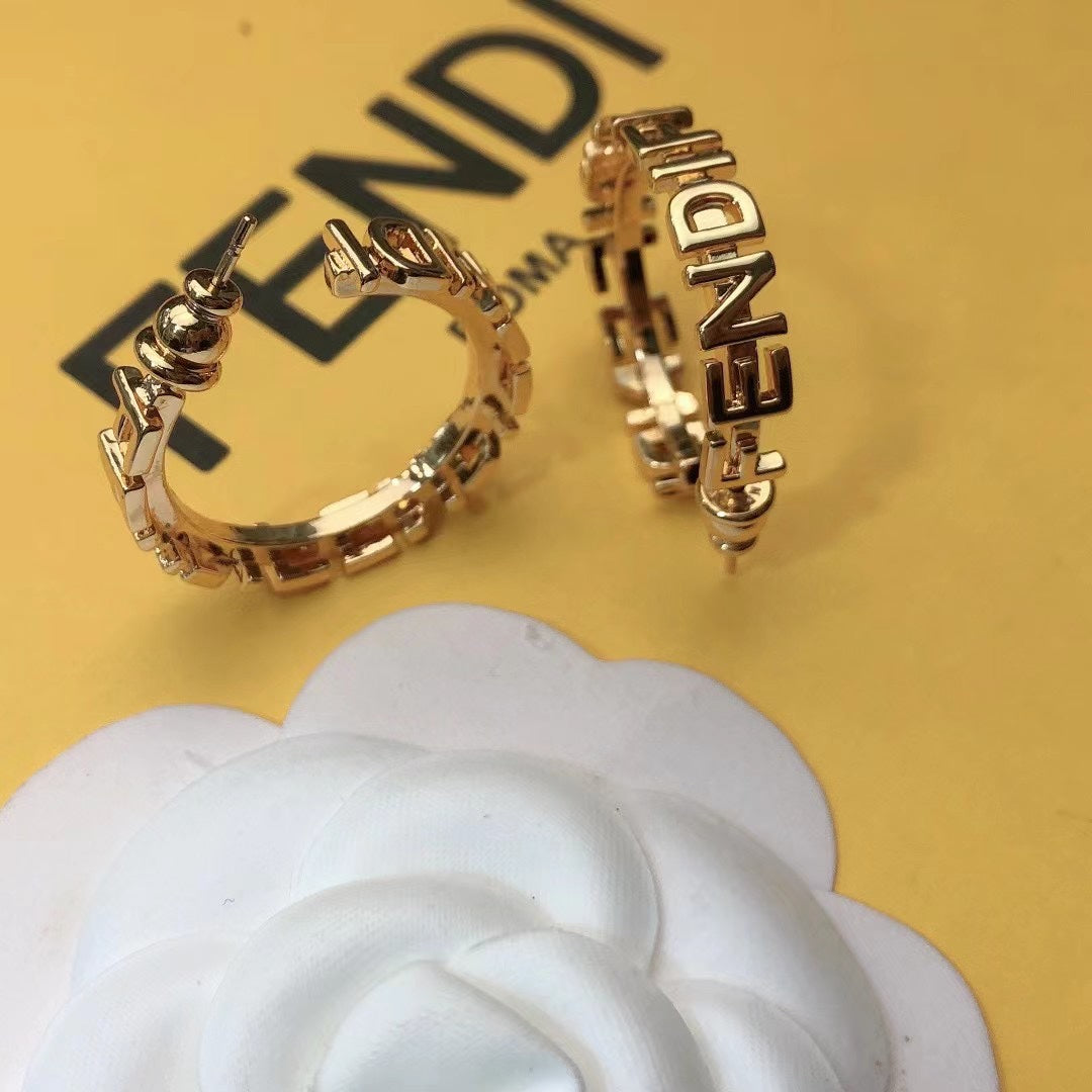 yellow brass delicate Stud Earrings for kids - alternate angle view 4