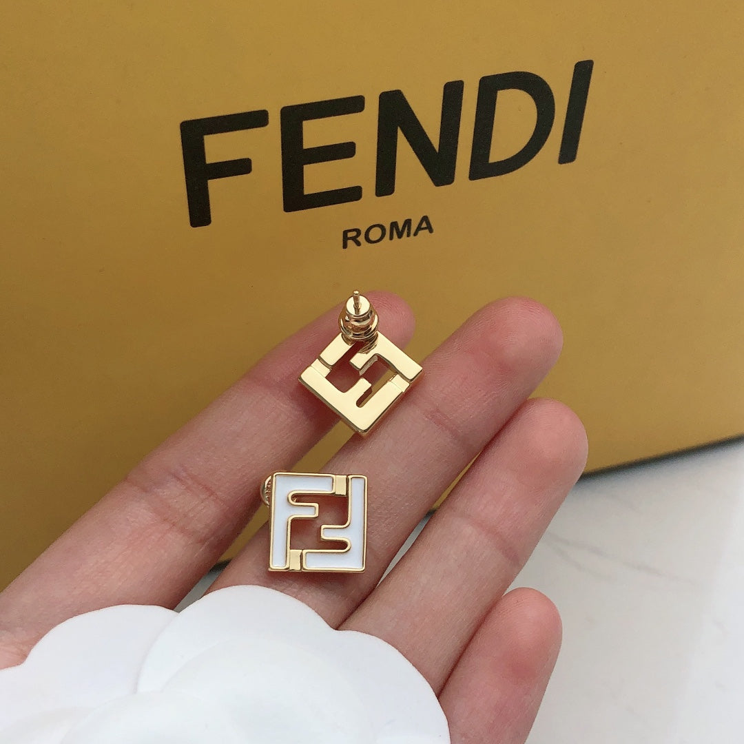 yellow brass delicate Stud Earrings for kids - alternate angle view 4