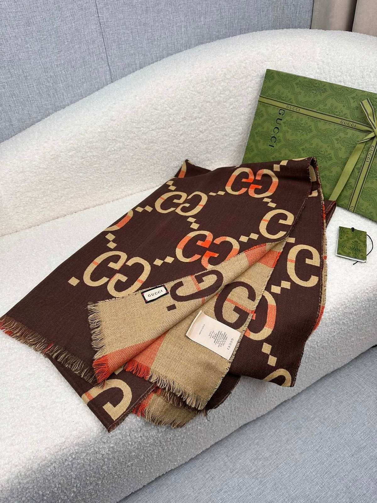 contrast color floral Scarf for women - alternate angle view 4