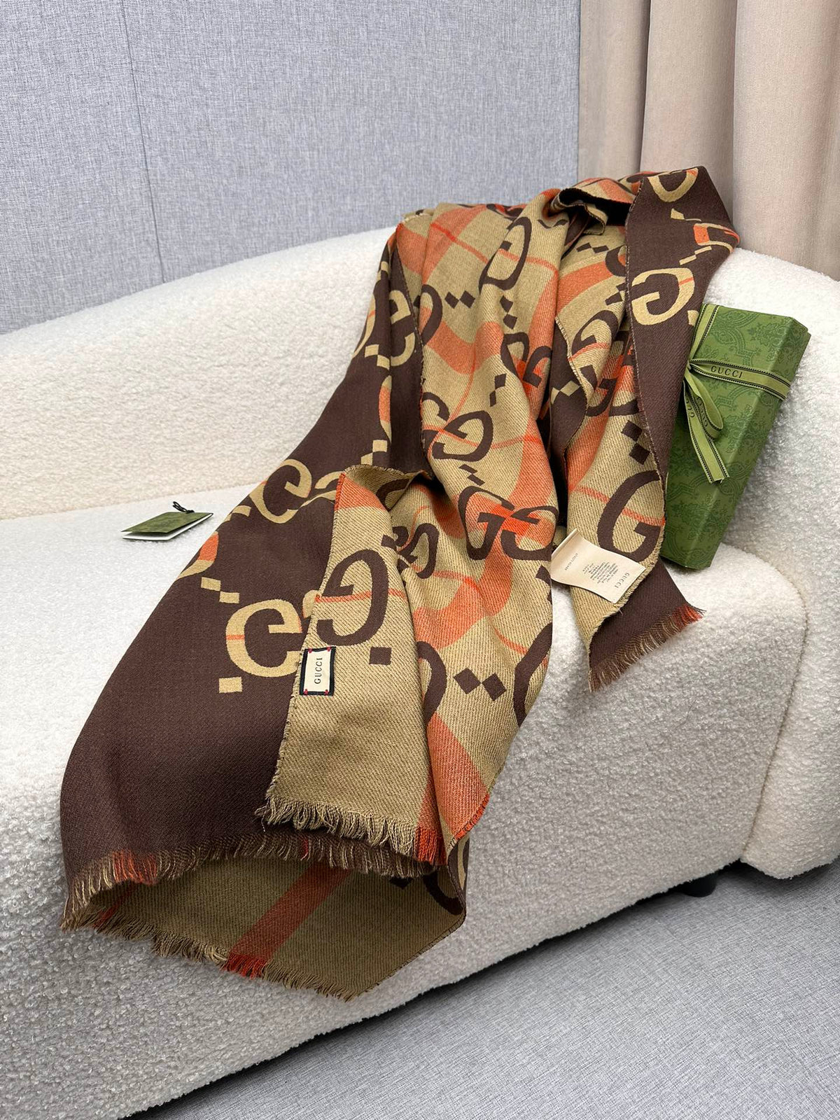 contrast color floral Scarf for women - alternate angle view 9