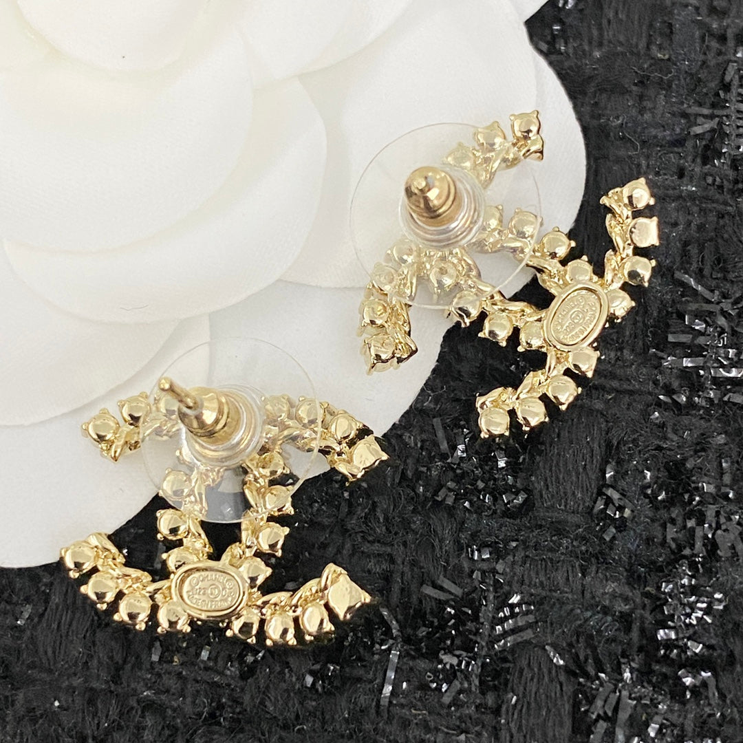 crystal floral Stud Earrings for women - alternate angle view 6
