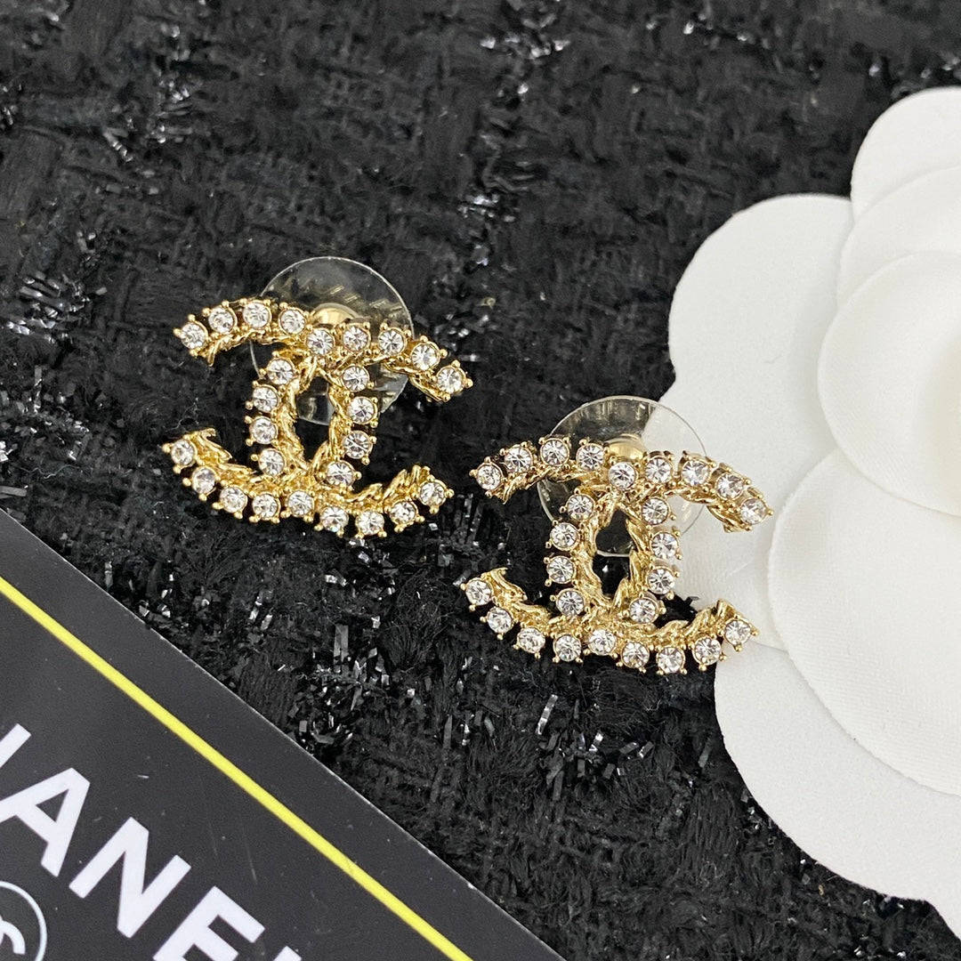 crystal floral Stud Earrings for women - alternate angle view 8