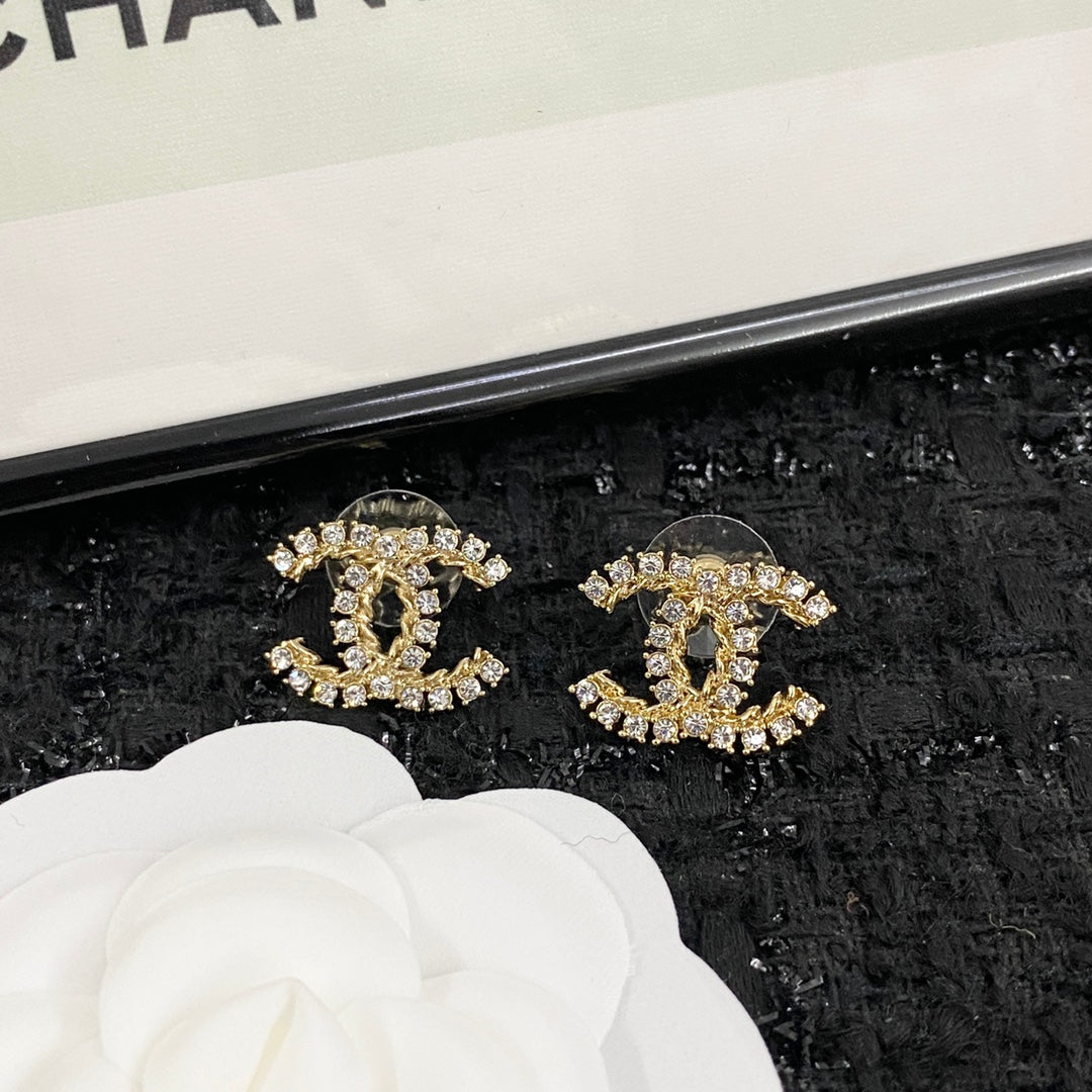crystal floral Stud Earrings for women - alternate angle view 9