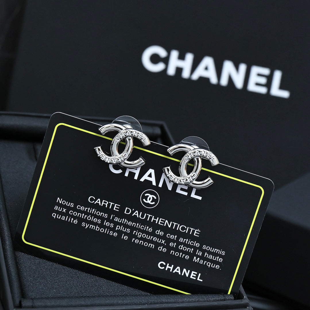 enamel double c Stud Earrings for women - product detail view
