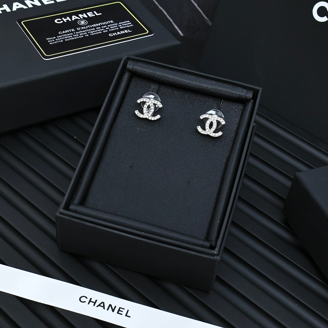 light gold crystal versatile Stud Earrings for women - alternate angle view 6