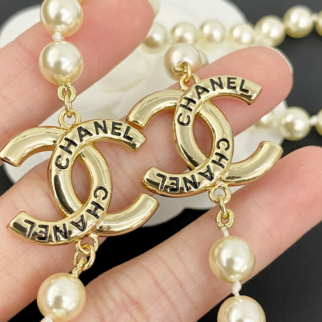black and gold pearl letter Sweater for women - alternate angle view 3