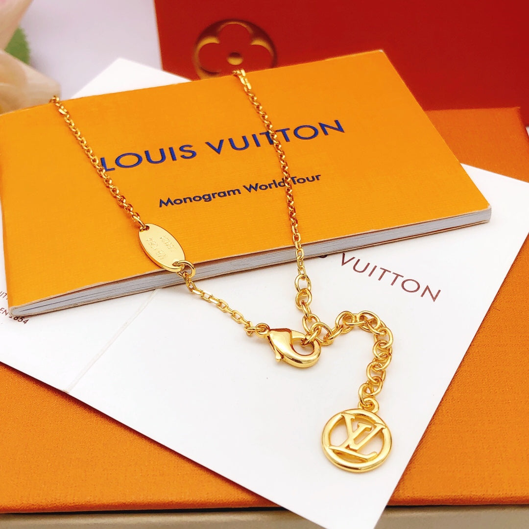 gold brass floral Necklace for women - alternate angle view 5