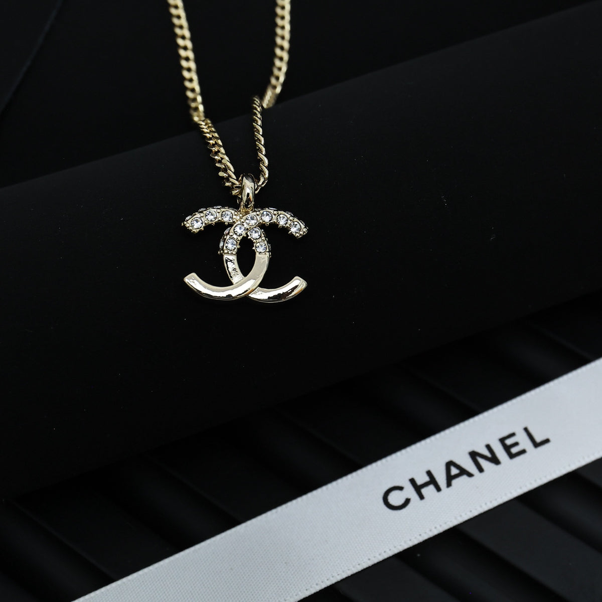 crystal letter Necklace for women - alternate angle view 3