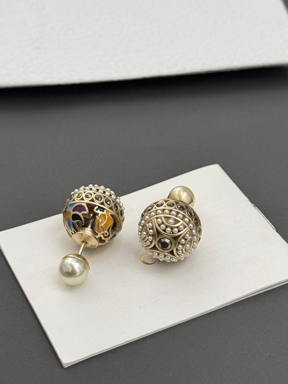 pearl Stud Earrings for women - alternate angle view 2