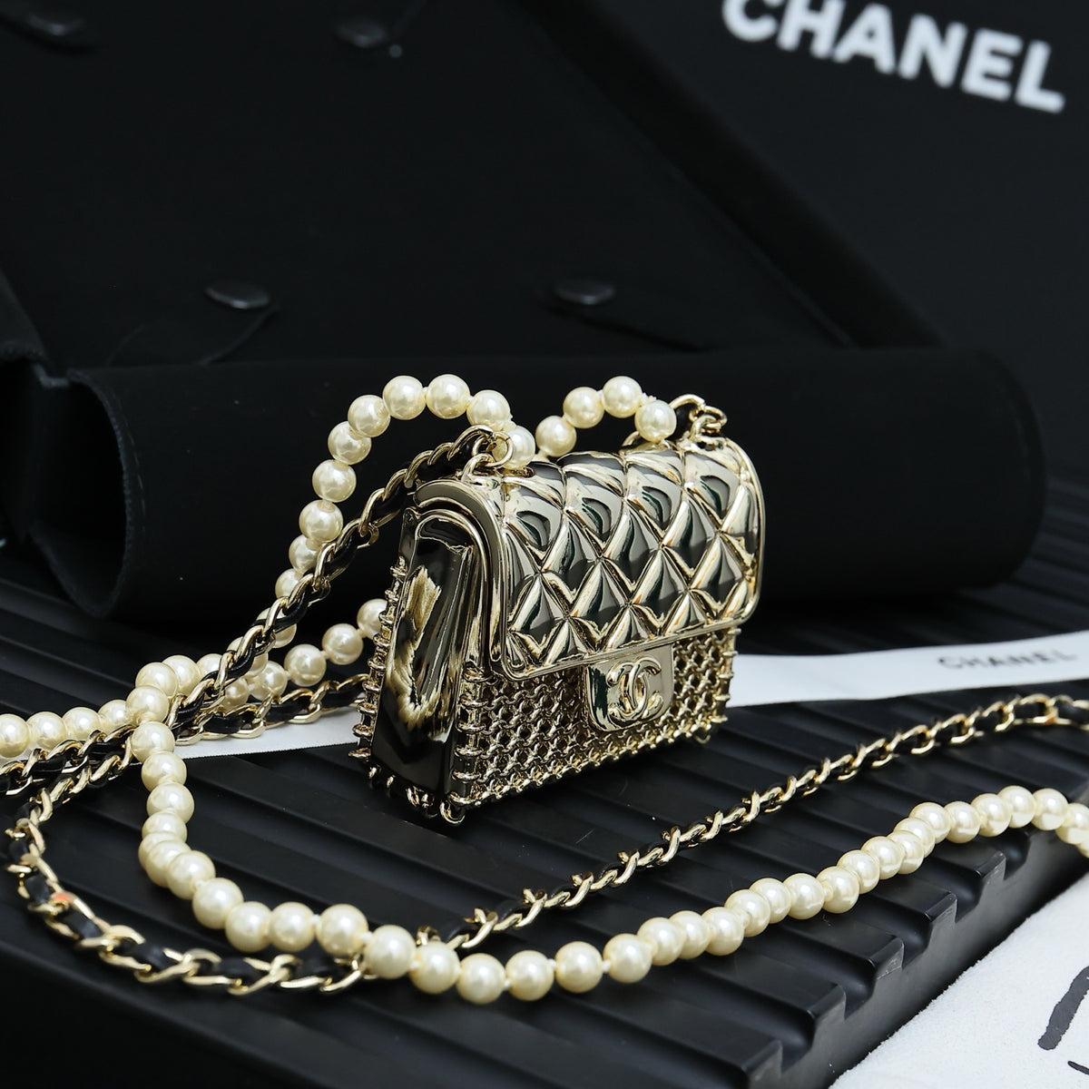 gold pearl fashion accessory for women - product detail view