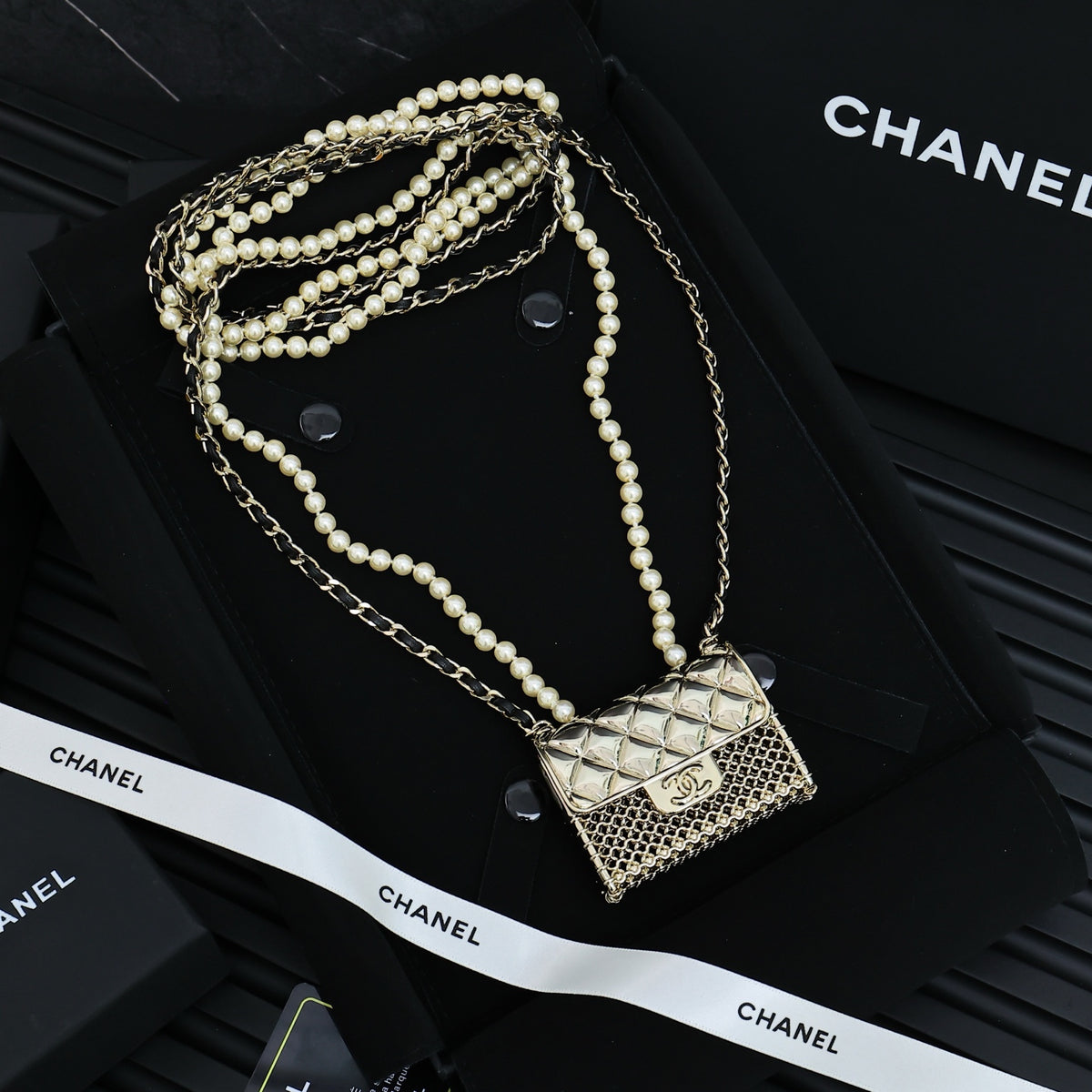 gold pearl fashion accessory for women - alternate angle view 3