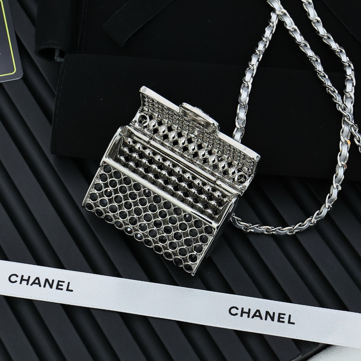 silver crystal fashion accessory for women - alternate angle view 4