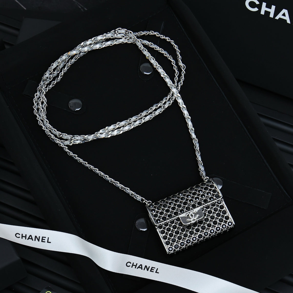 silver crystal fashion accessory for women - alternate angle view 6