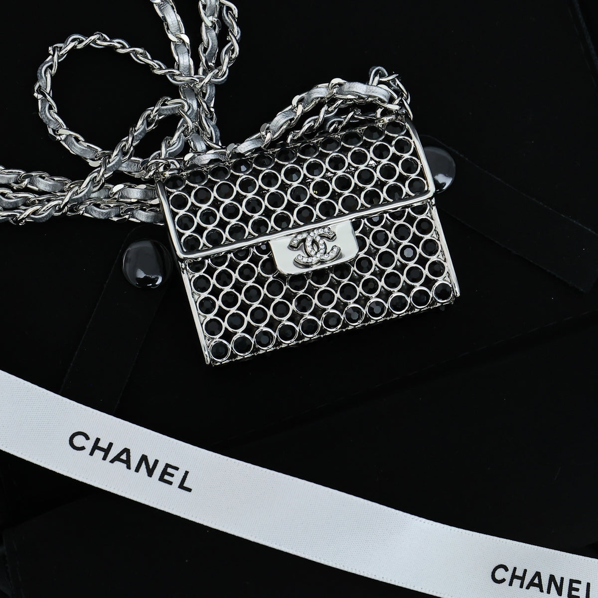 silver crystal fashion accessory for women - alternate angle view 5