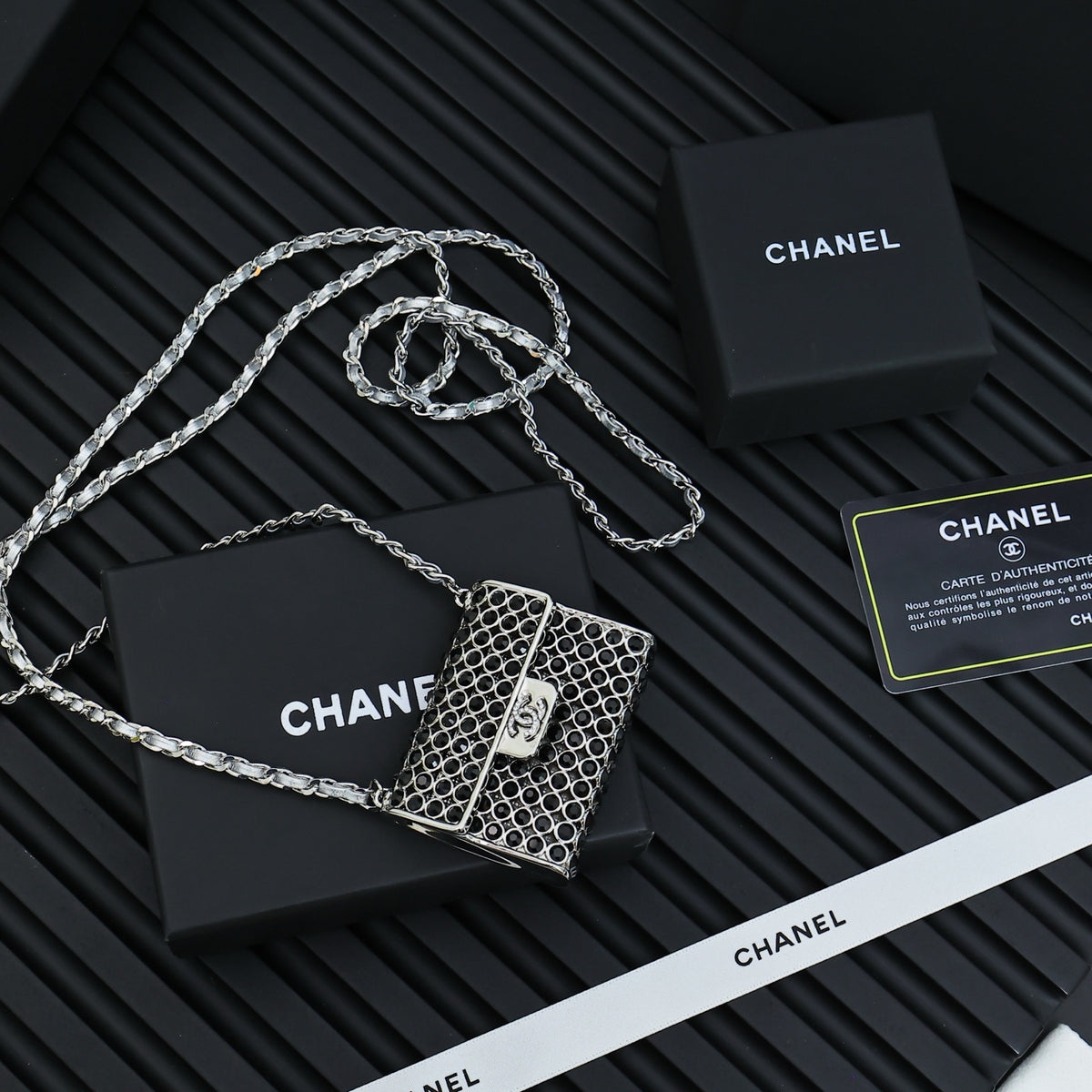 silver crystal fashion accessory for women - alternate angle view 2