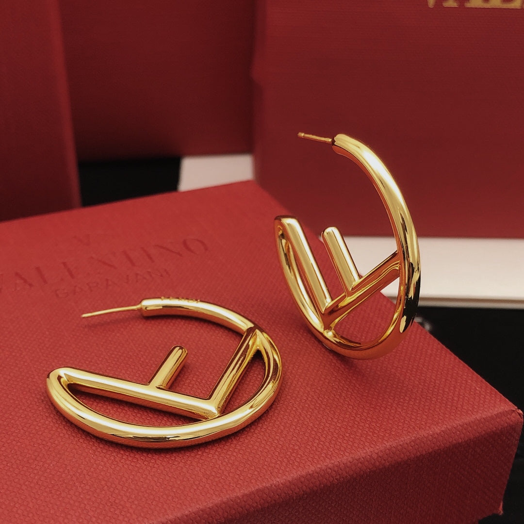 yellow brass Hook Earrings for women - alternate angle view 5