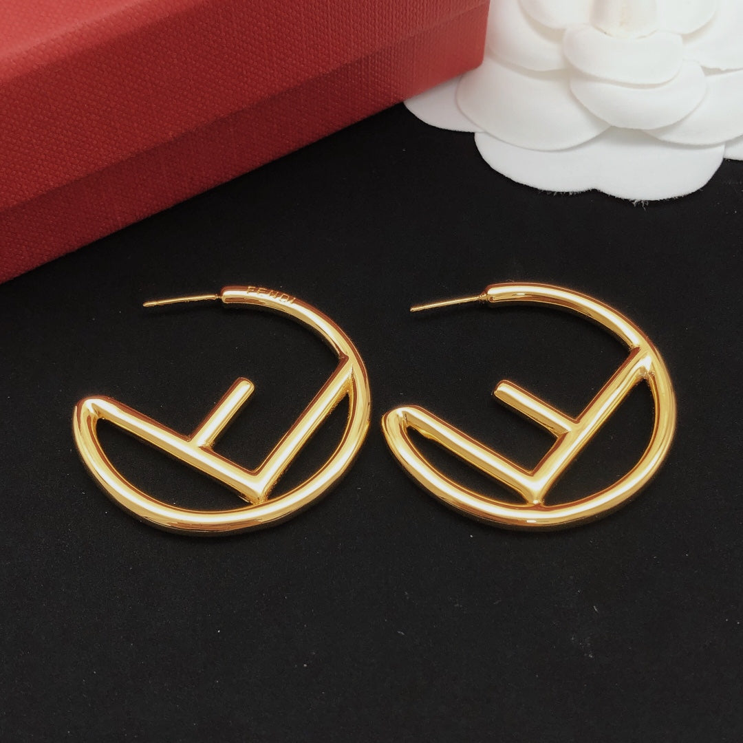 yellow brass Hook Earrings for women - alternate angle view 7